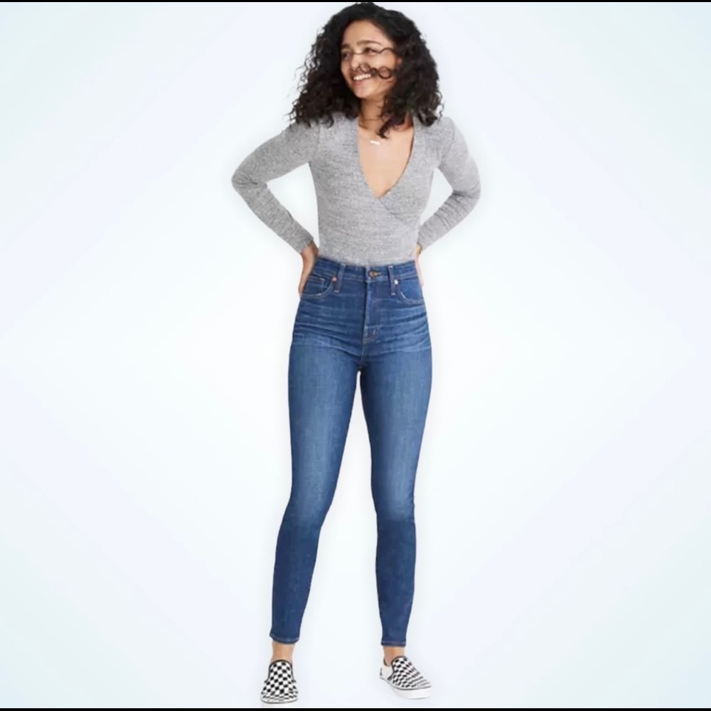 Madewell Curvy High-Rise Skinny Jeans - Blue Denim Pants - Size 31 - AA621